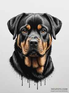 Rottweiler, ink illustration for tattoo, blac... - эскиз тату (№1755078117_0, 13.08.2025 09:41) — Tatufoto.com