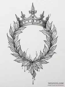 Tattoo sketch a crown made of leaves or vines... - эскиз тату (№1755079515_0, 13.08.2025 10:05) — Tatufoto.com