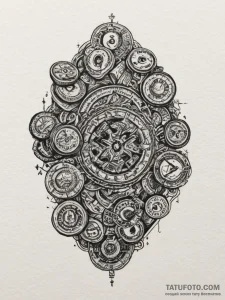 Tattoo design a stack of retro arcade game co... - эскиз тату (№1755079715_0, 13.08.2025 10:08) — Tatufoto.com