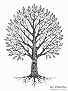 Tattoo sketch two trees whose branches merge... - эскиз тату (№1755081708_0, 13.08.2025 10:41) — Tatufoto.com