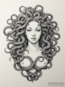 Medusa (full figure, not just the head) - эскиз тату (№1755081906_0, 13.08.2025 10:45) — Tatufoto.com