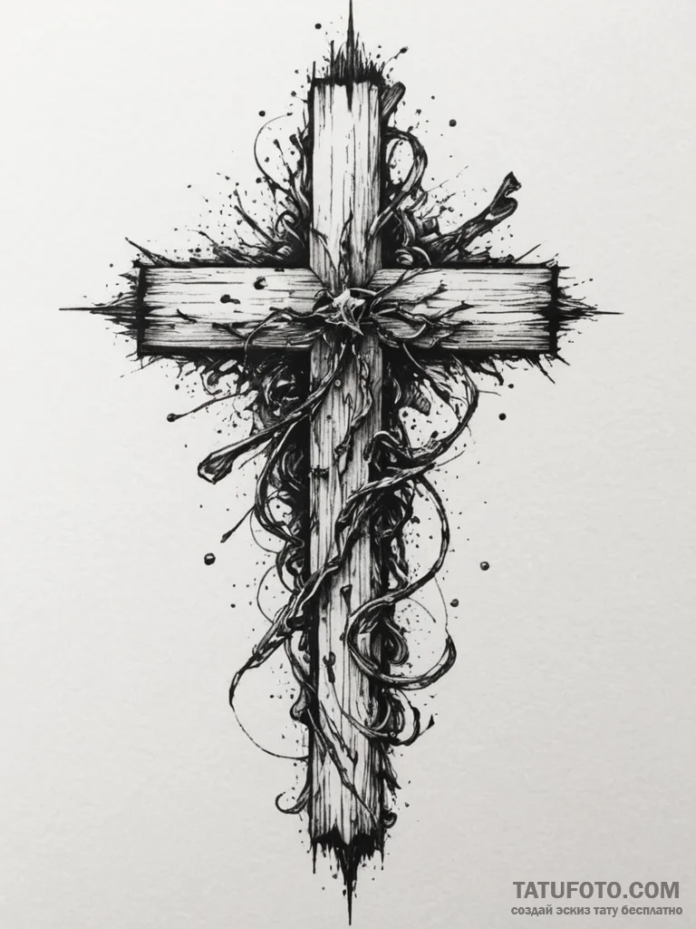 Pine, concept art for tattoo, on a clean whit... - эскиз тату (№1755082304_0, 13.08.2025 10:51) — Tatufoto.com