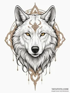 Tattoo design: a stylized wolf's head (veles'... - эскиз тату (№1755083498_0, 13.08.2025 11:11) — Tatufoto.com