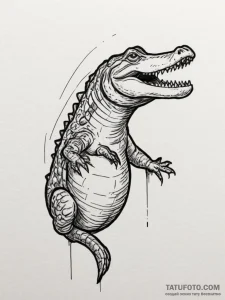 Alligator, concept art for tattoo, black outl... - эскиз тату (№1755084297_0, 13.08.2025 11:24) — Tatufoto.com