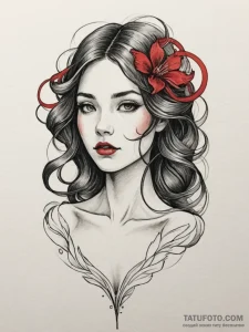Tattoo design a flowing line that subtly high... - эскиз тату (№1755084496_0, 13.08.2025 11:28) — Tatufoto.com