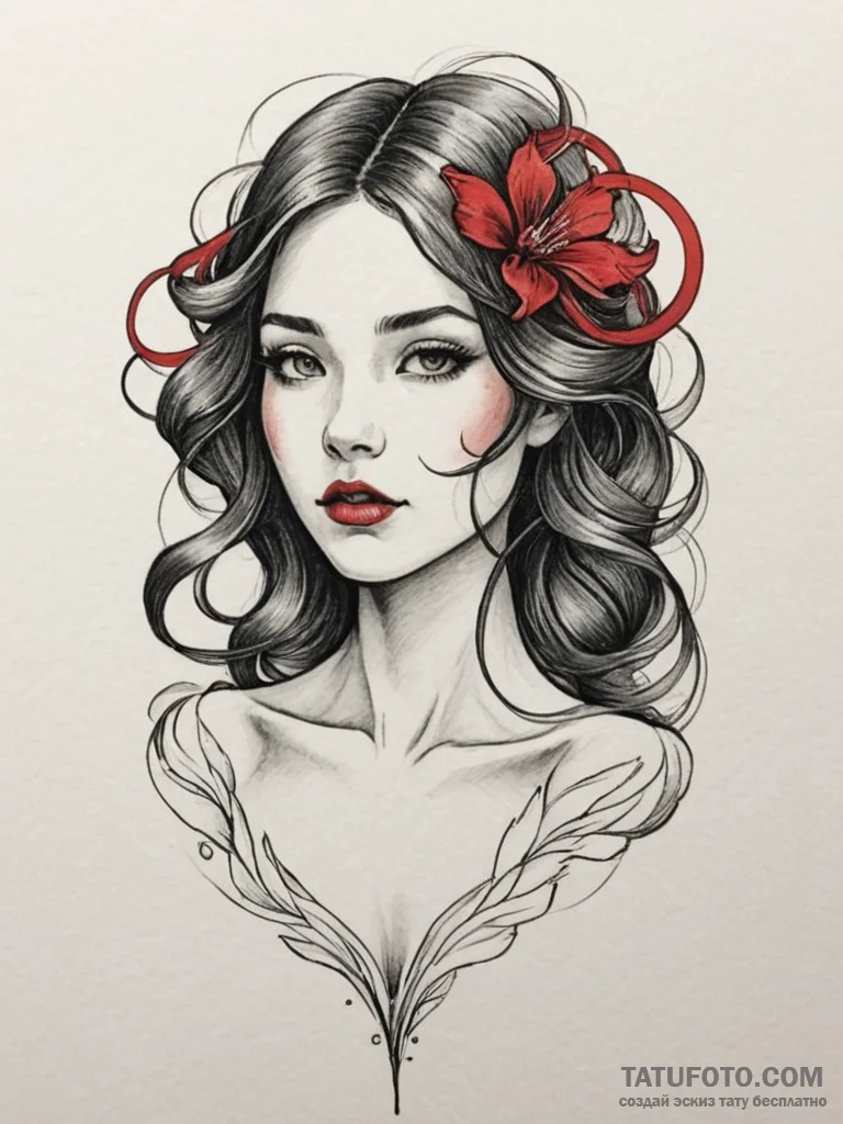 Tattoo design a flowing line that subtly high... - эскиз тату (№1755084496_0, 13.08.2025 11:28) — Tatufoto.com