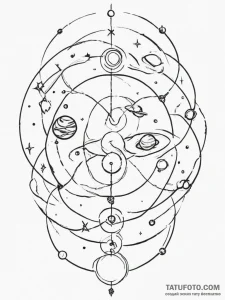 Tattoo design the ruling planet's symbol inte... - эскиз тату (№1755084695_0, 13.08.2025 11:31) — Tatufoto.com