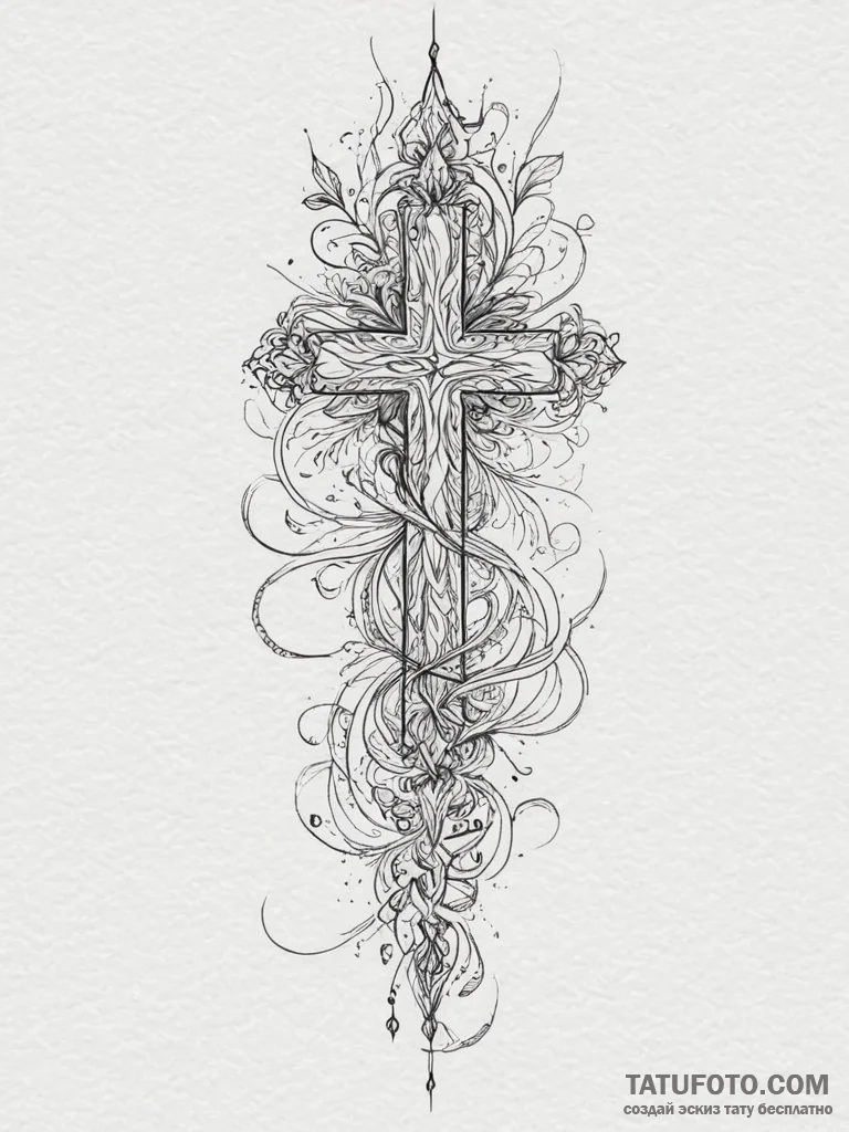 Tattoo sketch a delicate, transparent curtain... - эскиз тату (№1755085293_0, 13.08.2025 11:41) — Tatufoto.com