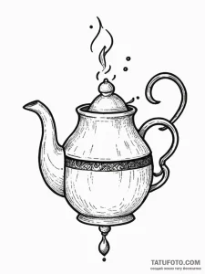 Tattoo sketch a tiny, flying teapot., tattoo... - эскиз тату (№1755086495_0, 13.08.2025 12:01) — Tatufoto.com