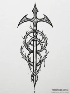 Tattoo sketch: a stylized depiction of veles'... - эскиз тату (№1755089291_0, 13.08.2025 12:48) — Tatufoto.com