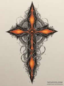Tattoo design a blend of fiery reds and orang... - эскиз тату (№1755090294_0, 13.08.2025 13:04) — Tatufoto.com