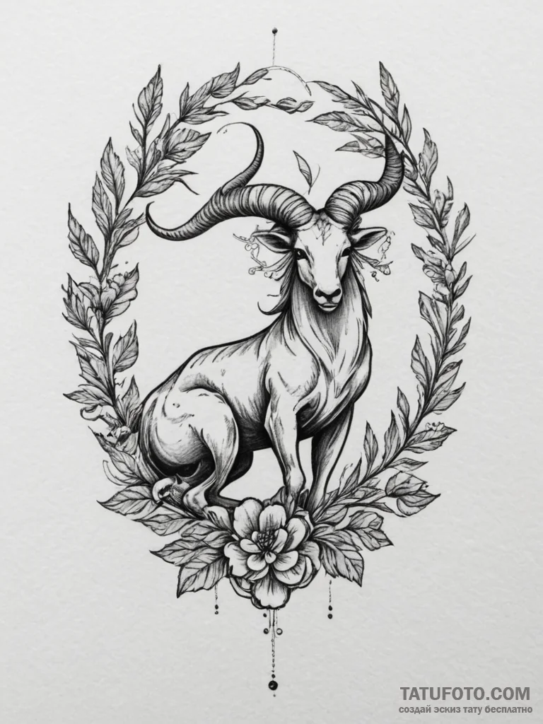 Tattoo design a zodiac symbol subtly woven in... - эскиз тату (№1755093701_0, 13.08.2025 14:01) — Tatufoto.com