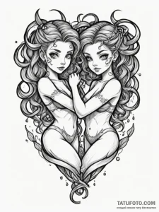 Tattoo sketch gemini twins, one made of light... - эскиз тату (№1755093901_0, 13.08.2025 14:05) — Tatufoto.com