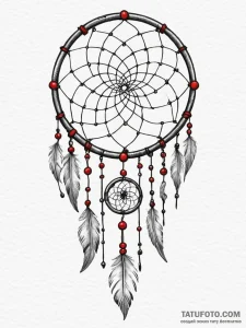 Tattoo sketch a dream catcher where the web c... - эскиз тату (№1755094099_0, 13.08.2025 14:08) — Tatufoto.com