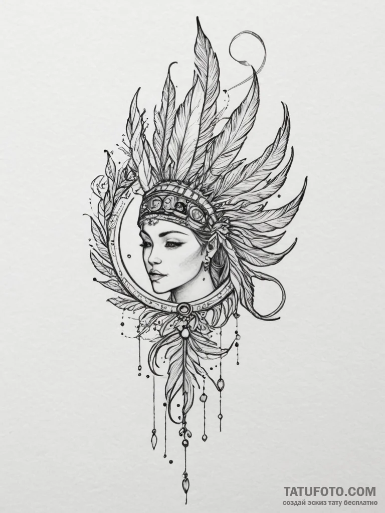 Tattoo design a single feather or leaf that s... - эскиз тату (№1755094496_0, 13.08.2025 14:14) — Tatufoto.com