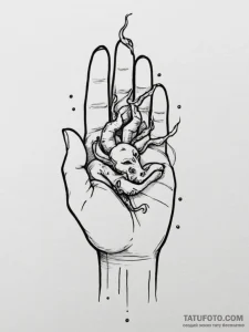 Tattoo design a realistic human hand holding... - эскиз тату (№1755094695_0, 13.08.2025 14:18) — Tatufoto.com