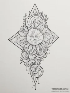 Tattoo sketch a vibrant rainbow effect on a m... - эскиз тату (№1755098279_0, 13.08.2025 15:17) — Tatufoto.com