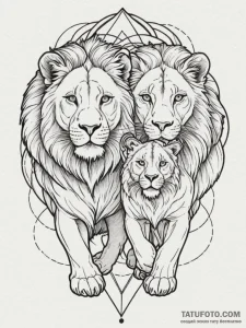 Tattoo sketch a powerful image of a lion and... - эскиз тату (№1755099504_0, 13.08.2025 15:38) — Tatufoto.com