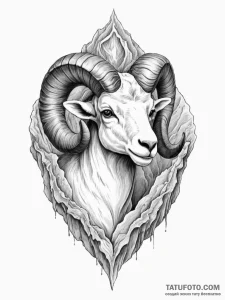 Tattoo sketch an aries ram's head looking lik... - эскиз тату (№1755099907_0, 13.08.2025 15:45) — Tatufoto.com