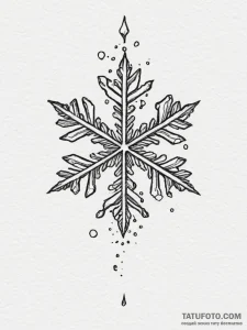 Snowflake under a microscope, ink illustratio... - эскиз тату (№1755101307_0, 13.08.2025 16:08) — Tatufoto.com