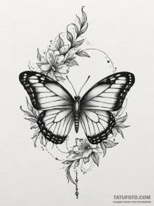 Tattoo design a tiny, realistic butterfly wit... - эскиз тату (№1755108997_0, 13.08.2025 18:16) — Tatufoto.com