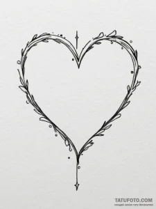 Tattoo design a simple heart outline with a t... - эскиз тату (№1755109802_0, 13.08.2025 18:30) — Tatufoto.com
