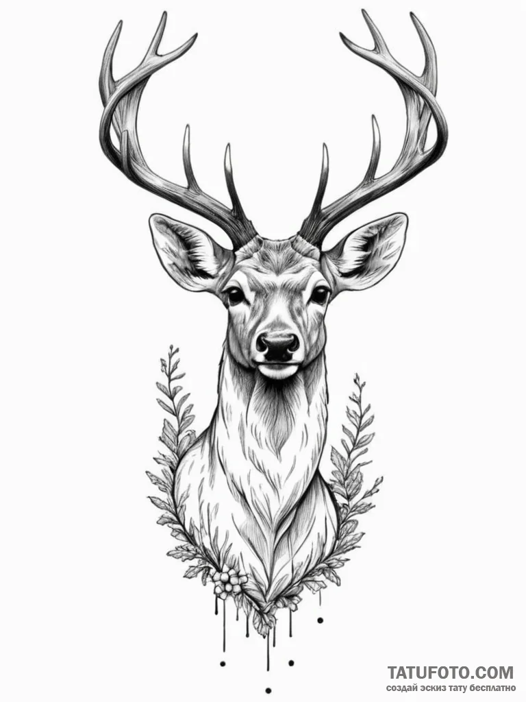 Deer - эскиз тату (№1755110588_0, 13.08.2025 18:43) — Tatufoto.com