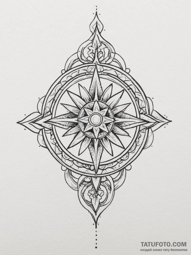 Tattoo sketch a medieval mace with a simple,... - эскиз тату (№1755110784_0, 13.08.2025 18:46) — Tatufoto.com