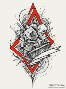 Tattoo design an abstract interpretation of m... - эскиз тату (№1755111370_0, 13.08.2025 18:56) — Tatufoto.com