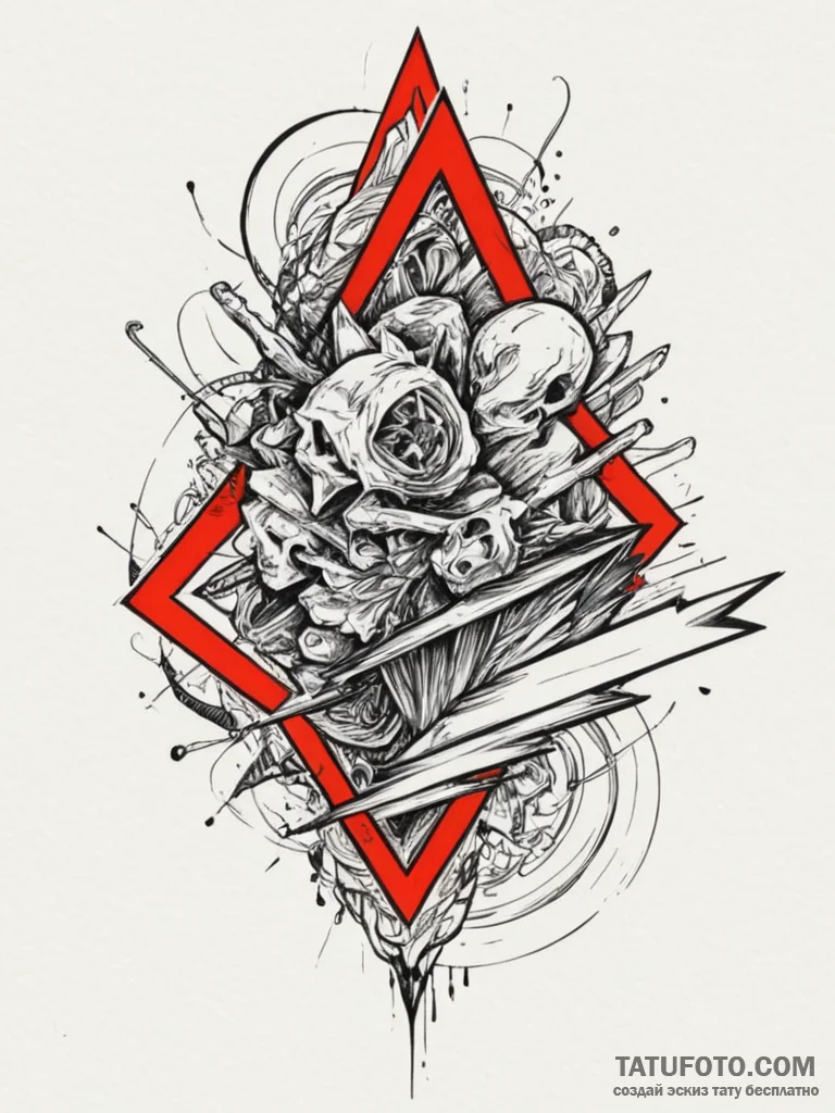 Tattoo design an abstract interpretation of m... - эскиз тату (№1755111370_0, 13.08.2025 18:56) — Tatufoto.com