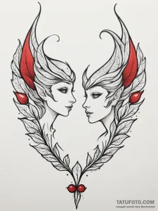 Tattoo design a pair of elf ears with subtle... - эскиз тату (№1755113329_0, 13.08.2025 19:28) — Tatufoto.com