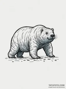 Tardigrade (water bear), ink illustration for... - эскиз тату (№1755113721_0, 13.08.2025 19:35) — Tatufoto.com
