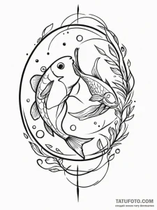 Tattoo design a pair of pisces fish, swimming... - эскиз тату (№1755115091_0, 13.08.2025 19:58) — Tatufoto.com