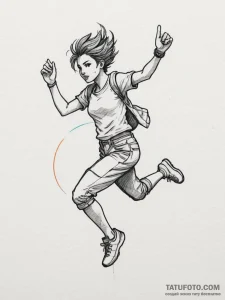 Tattoo design a retro game character's iconic... - эскиз тату (№1755115482_0, 13.08.2025 20:04) — Tatufoto.com