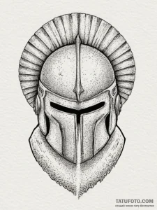 Spartan helmet, concept art for tattoo, dotwo... - эскиз тату (№1755115678_0, 13.08.2025 20:07) — Tatufoto.com
