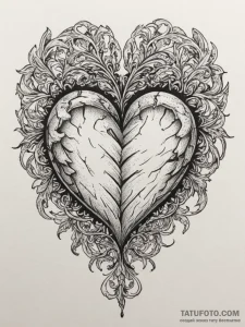 Tattoo sketch a heart shape created by the ne... - эскиз тату (№1755116857_0, 13.08.2025 20:27) — Tatufoto.com