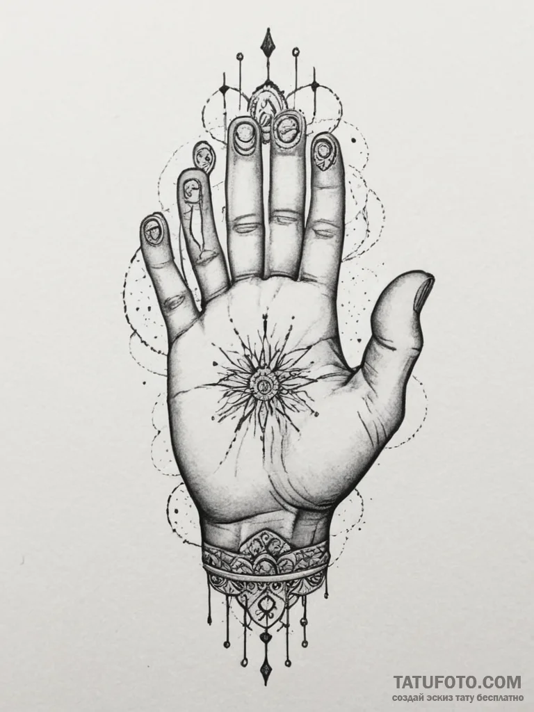 Tattoo design an abstract representation of h... - эскиз тату (№1755118073_0, 13.08.2025 20:47) — Tatufoto.com