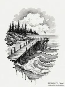 Tattoo design a powerful, sturdy pier extendi... - эскиз тату (№1755118672_0, 13.08.2025 20:57) — Tatufoto.com
