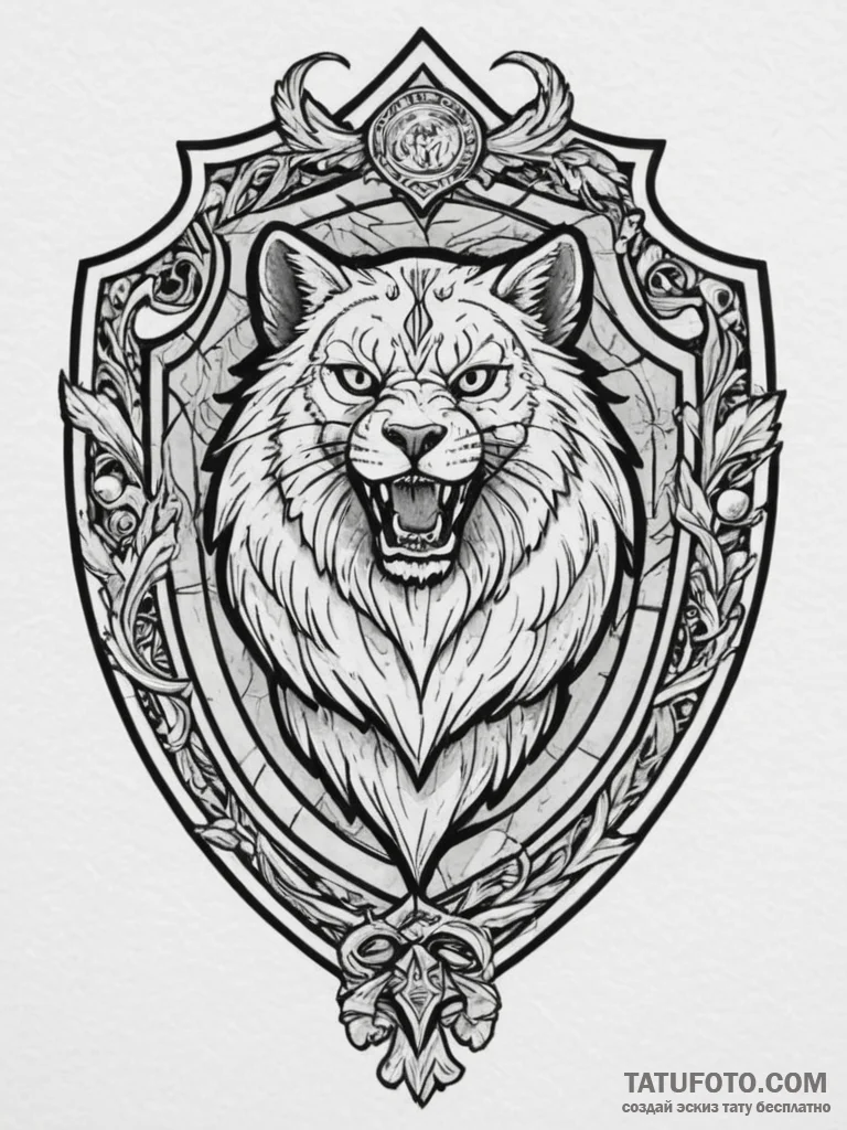 Tattoo design a stylized shield with a specif... - эскиз тату (№1755118870_0, 13.08.2025 21:01) — Tatufoto.com