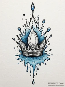 A close-up of a water droplet hitting a surfa... - эскиз тату (№1755120264_0, 13.08.2025 21:24) — Tatufoto.com