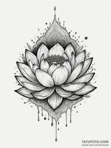 Tattoo sketch a lotus flower pushing through... - эскиз тату (№1755122439_0, 13.08.2025 22:00) — Tatufoto.com