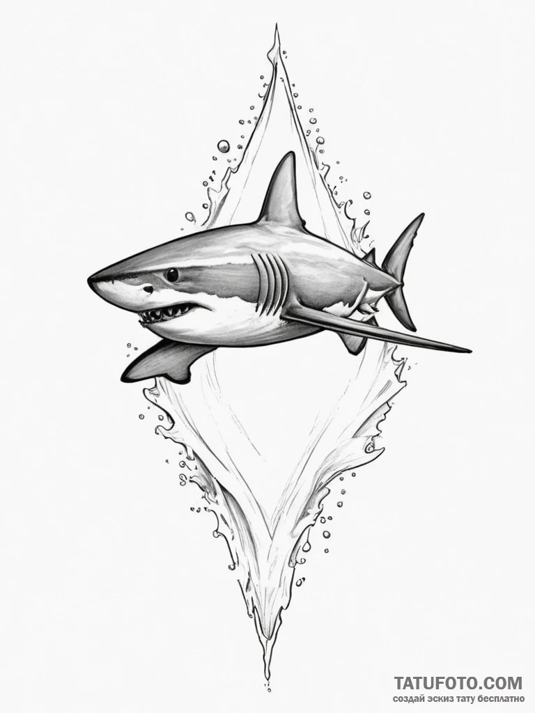 Shark - эскиз тату (№1755122638_0, 13.08.2025 22:03) — Tatufoto.com