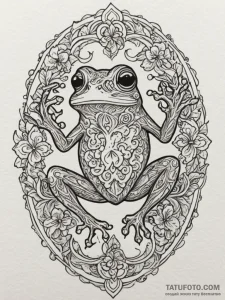 Glass frog, tattoo flash sheet design, muted... - эскиз тату (№1755123238_0, 13.08.2025 22:13) — Tatufoto.com