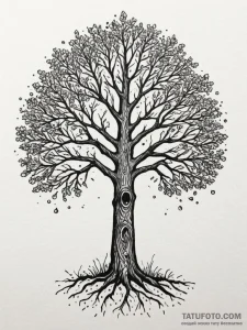 Tattoo sketch a stylized "ironwood" tree, sym... - эскиз тату (№1755124032_0, 13.08.2025 22:27) — Tatufoto.com