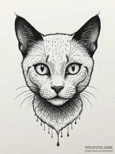 Tattoo sketch a stylized black cat with glowi... - эскиз тату (№1755124232_0, 13.08.2025 22:30) — Tatufoto.com