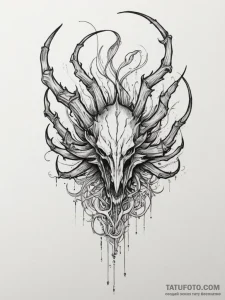 Tattoo sketch a powerful, generic creature's... - эскиз тату (№1755125043_0, 13.08.2025 22:44) — Tatufoto.com