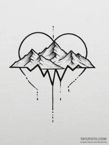 Tattoo design a minimalist tattoo of a heartb... - эскиз тату (№1755127257_0, 13.08.2025 23:20) — Tatufoto.com