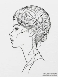 Tattoo sketch a delicate constellation on the... - эскиз тату (№1755127659_0, 13.08.2025 23:27) — Tatufoto.com