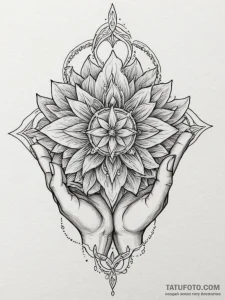 Tattoo sketch: a stylized depiction of hands... - эскиз тату (№1755128667_0, 13.08.2025 23:44) — Tatufoto.com