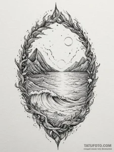 Tattoo design an abstract representation of t... - эскиз тату (№1755128864_0, 13.08.2025 23:47) — Tatufoto.com